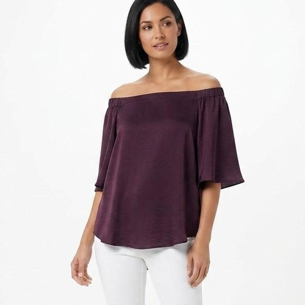Jennifer Lopez JLO Off The Shoulder Boho Blouse XL Coquette Mob Wife oversized